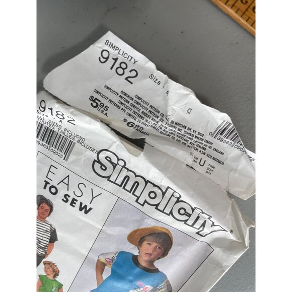 80s Simplicity 9182 Vintage Pattern Size A All Sizes Childs Pant Short Top UNCUT - Picture 7 of 8